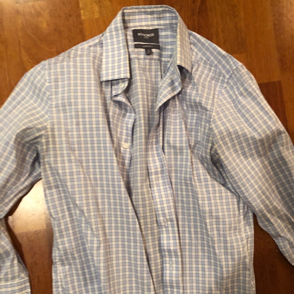 Mens Bonobos button down 15.5 / 32  slim fit red white and blue. Jet setter